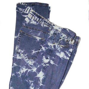 Vintage Crest Jeans Tie Dye Blue White Stretch Denim Women's Size 9/10 32 X 31